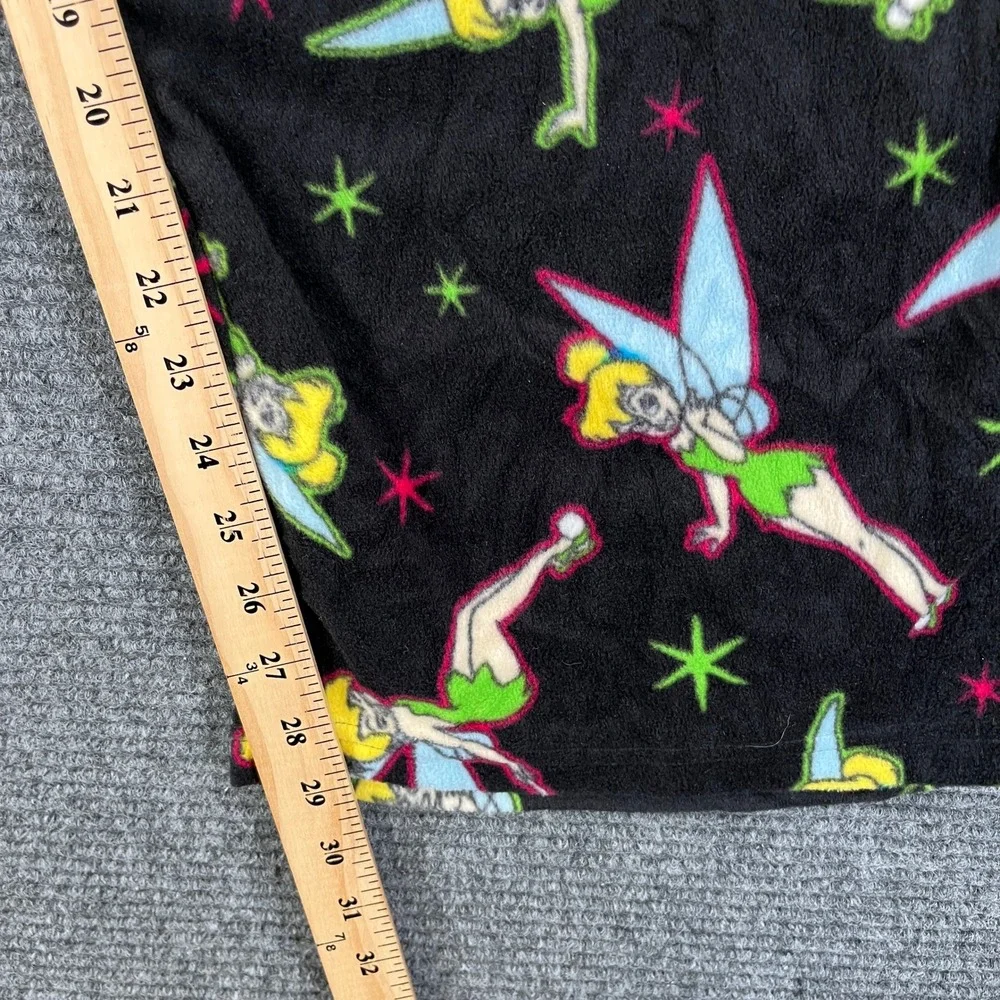 Disney Tinker Bell Pajama Pants Womens 3X Black Fleece Peter Pan Sleepwear
